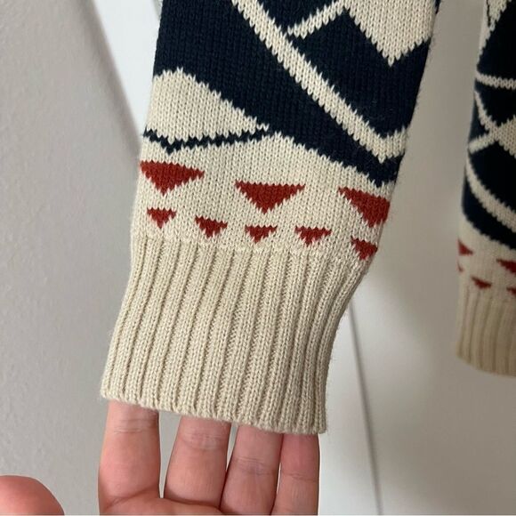 Fate Open Cardigan Sweater Womens Medium Beige Boho Aztec Knit Long Sleeve - Picture 4 of 12